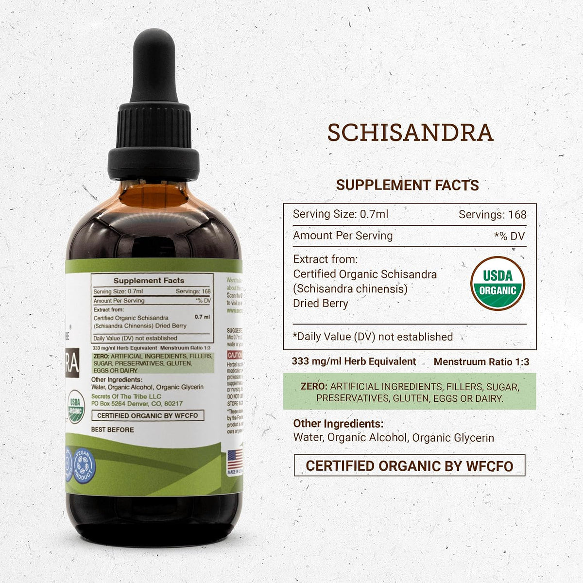 Secrets of the Tribe Schisandra Organic Alcohol Extract, High-Potency Herbal Drops, 118 ml - görsel 4