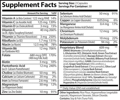 Bradeson Naturals Brain Booster - Nootropic Supplement for Focus, Memory & Energy - 60 Capsules