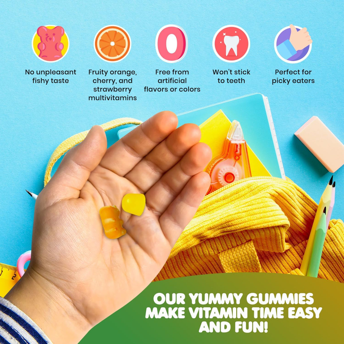 DR. MORITZ Omega-3 Gummies (90 Count) and Kids Multivitamin Gummies Bundle (60 Count) – for Daily Health Support – Vegan DHA Omega-3 for Kids – Non-GMO Toddler Vitamins – Yummy Kid Vitamins - görsel 6