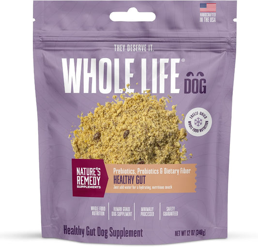Whole Life Pet Healthy Gut Daily Dog Supplement – Human-Grade Probiotics for Digestive Support, 90 Servings