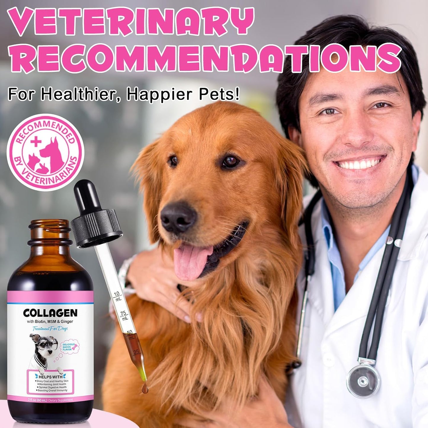 Collagen for Dogs - Liquid Drops with Biotin, MSM and Ginger - 60 ml - görsel 7