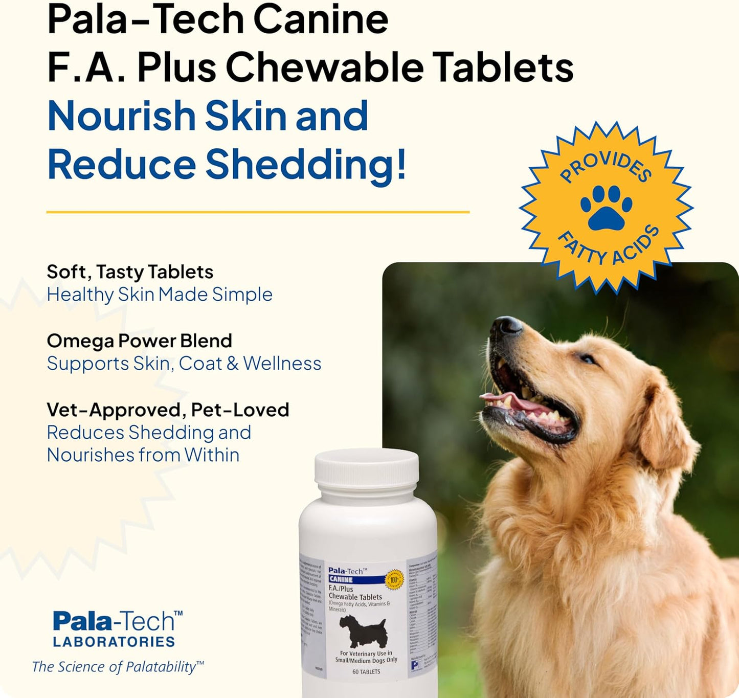 Pala-Tech FA Plus Chew Tabs for Small Dogs - Omega-3 & 6 for Skin and Coat - 60 Chewable Tablets, Roast Beef Flavour - görsel 2