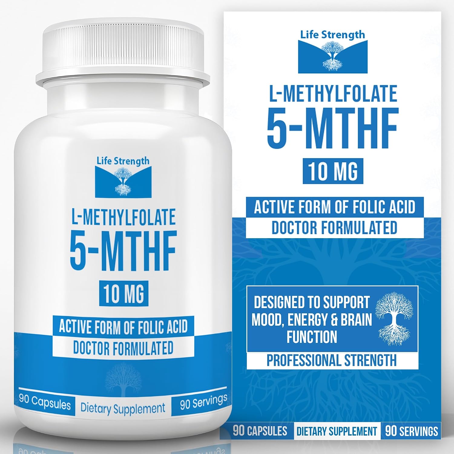 L-Methylfolate 10 mg - 90 Capsules | Active Folate Supplement - görsel 1