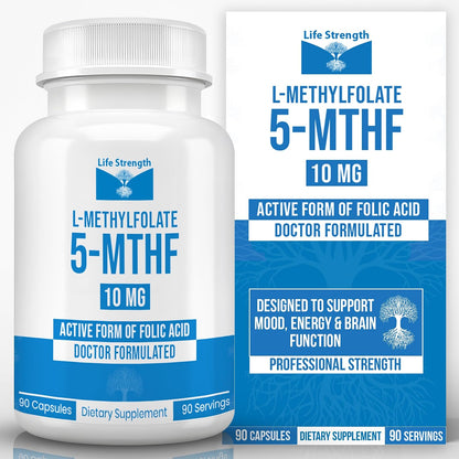 L-Methylfolate 10 mg - 90 Capsules | Active Folate Supplement