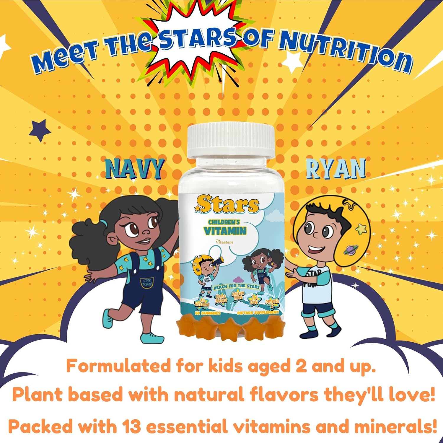 Vitastars Kids Multivitamin Gummies with Omega-3, 60 Gummies - görsel 8