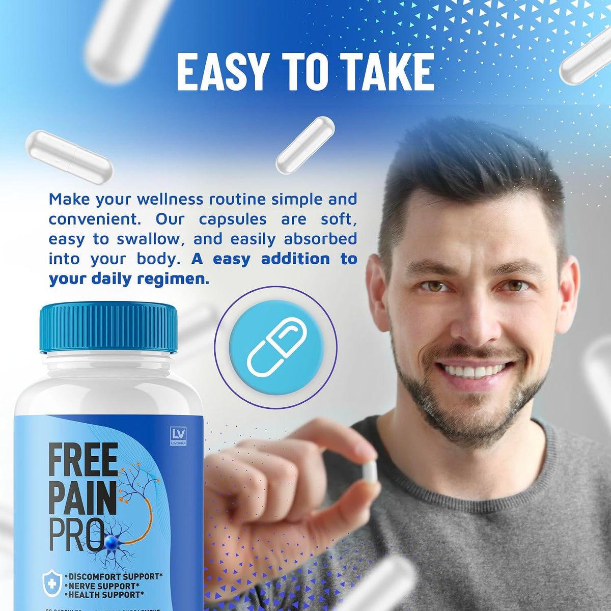 Free Pain Pro Capsules (2 Pack) - Official Advanced Formula Food Supplement, 120 Capsules - görsel 4