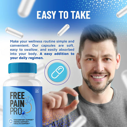 Free Pain Pro Capsules (2 Pack) - Official Advanced Formula Food Supplement, 120 Capsules