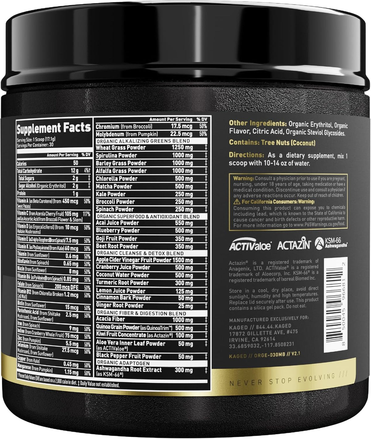 Kaged Organic Greens Elite - Superfood – Stress Adaptation: Adaptogens like ashwagandha and rhodiola are – Image 8