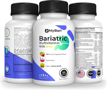 MyBari All-in-One Bariatric Multivitamin with Iron - 60 Liquid Capsules