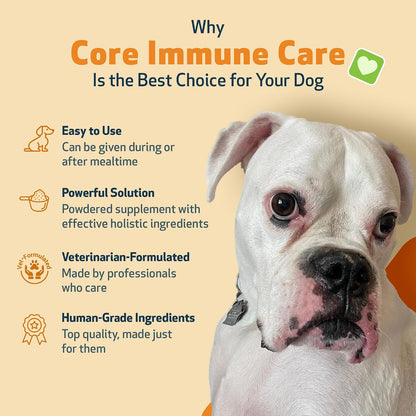 Pet Wellbeing Core Immune Care for Dogs - Daily Antioxidant Support Powder (105g)