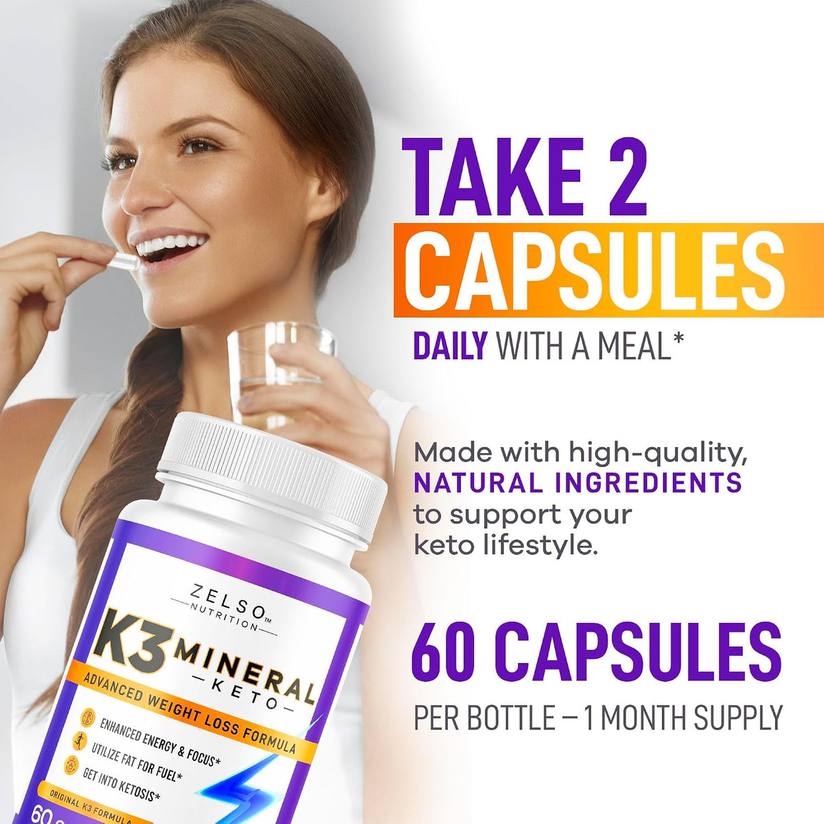 ZELSO K3 Mineral Weight Loss Pills (2 Pack) - 2 Months Supply - görsel 4