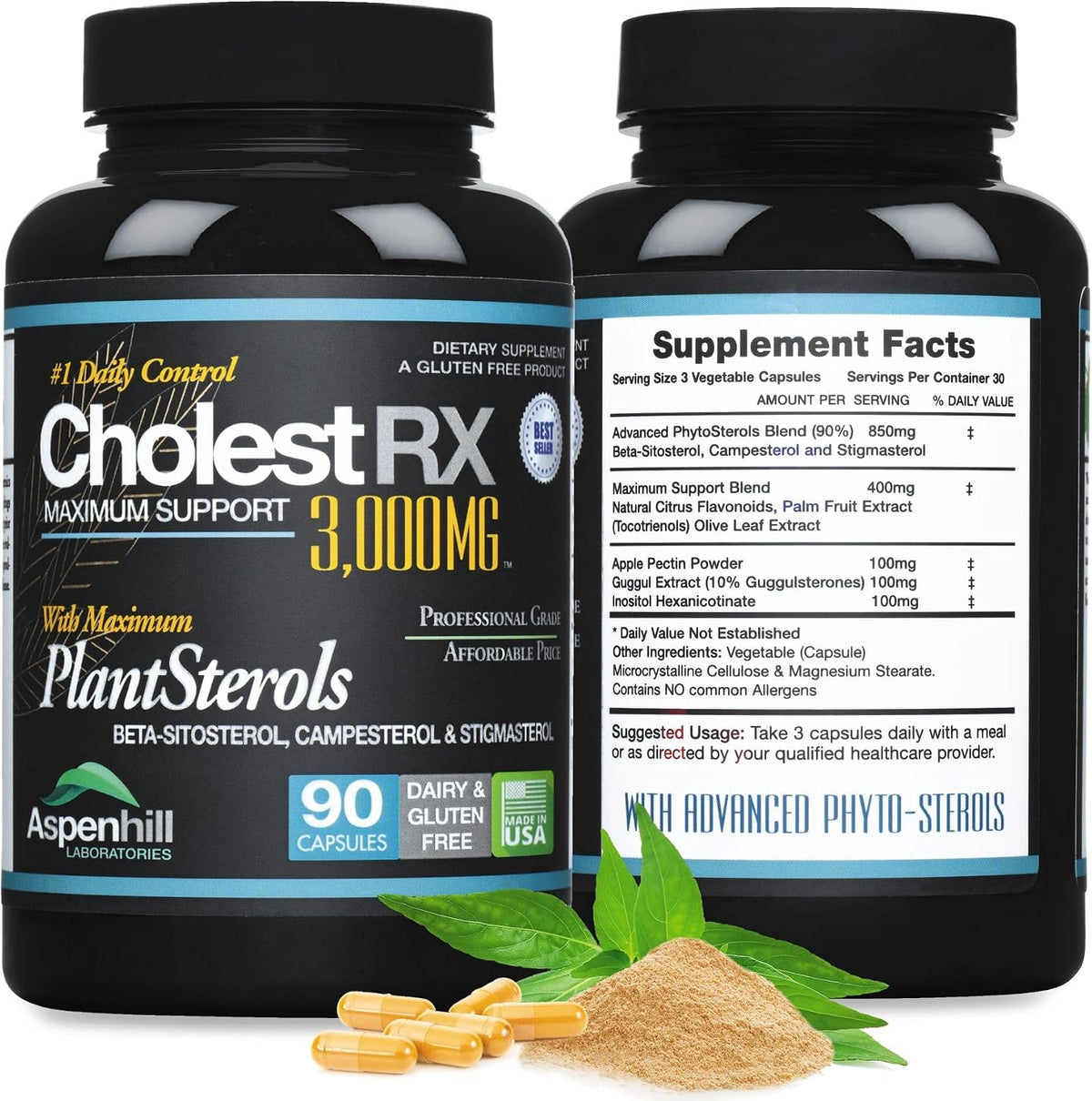 Triple Strength PhytoSterol Complex - CholestRX - Beta-Sitosterol 3,000mg - 90 Capsules - görsel 5