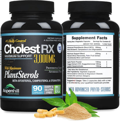 Triple Strength PhytoSterol Complex - CholestRX - Beta-Sitosterol 3,000mg - 90 Capsules