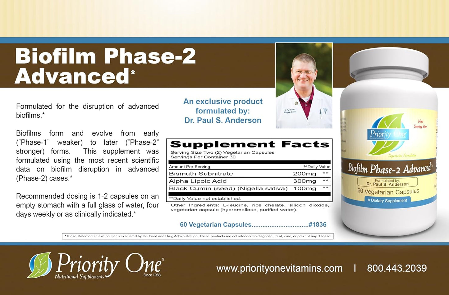 Priority One Biofilm Phase-2 Advanced – 60 Vegetarian Capsules - görsel 6
