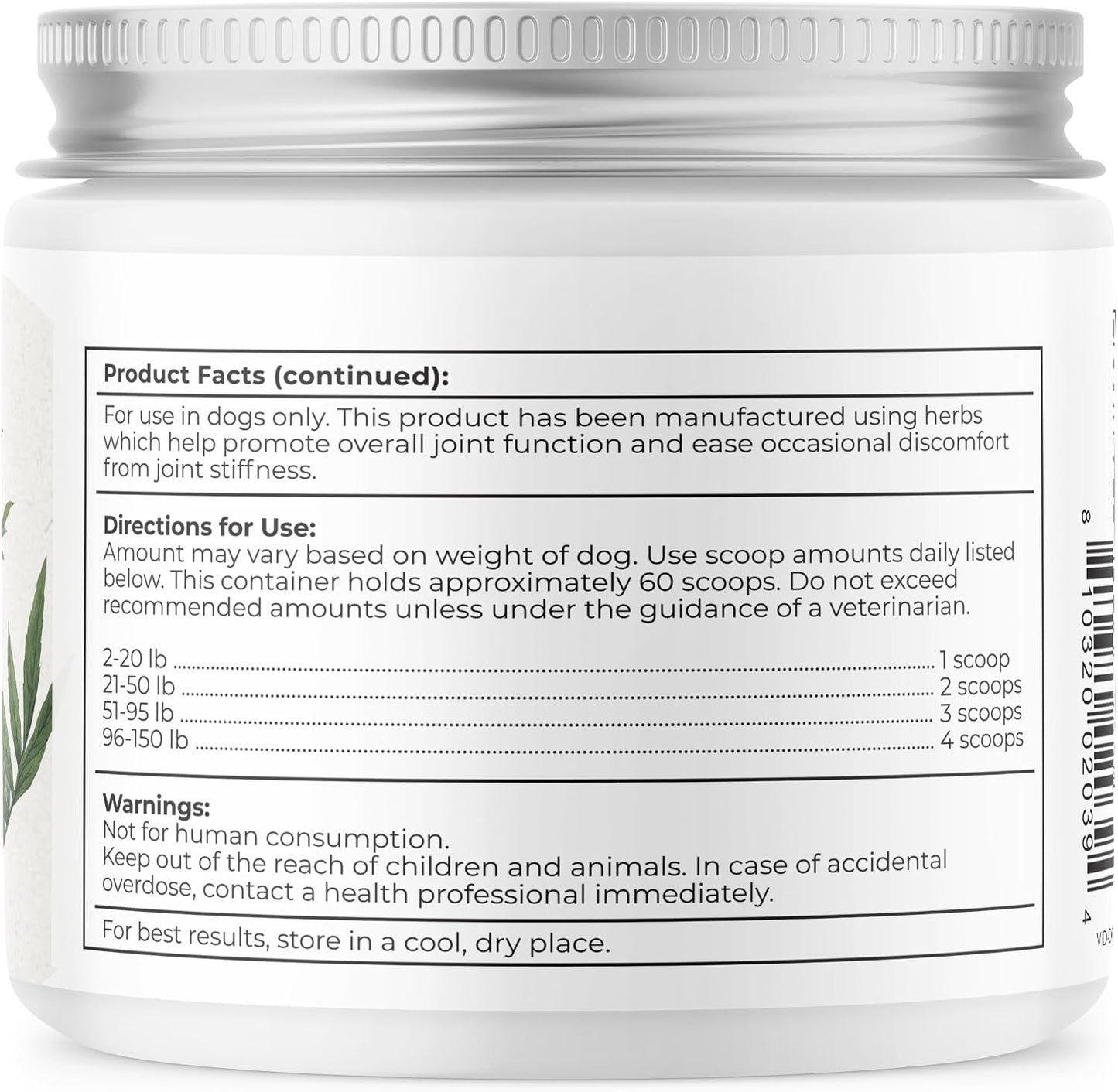 Dr. Harvey's Ortho-Flex Herbal Hip and Joint Supplement for Dogs (198 g) - görsel 6