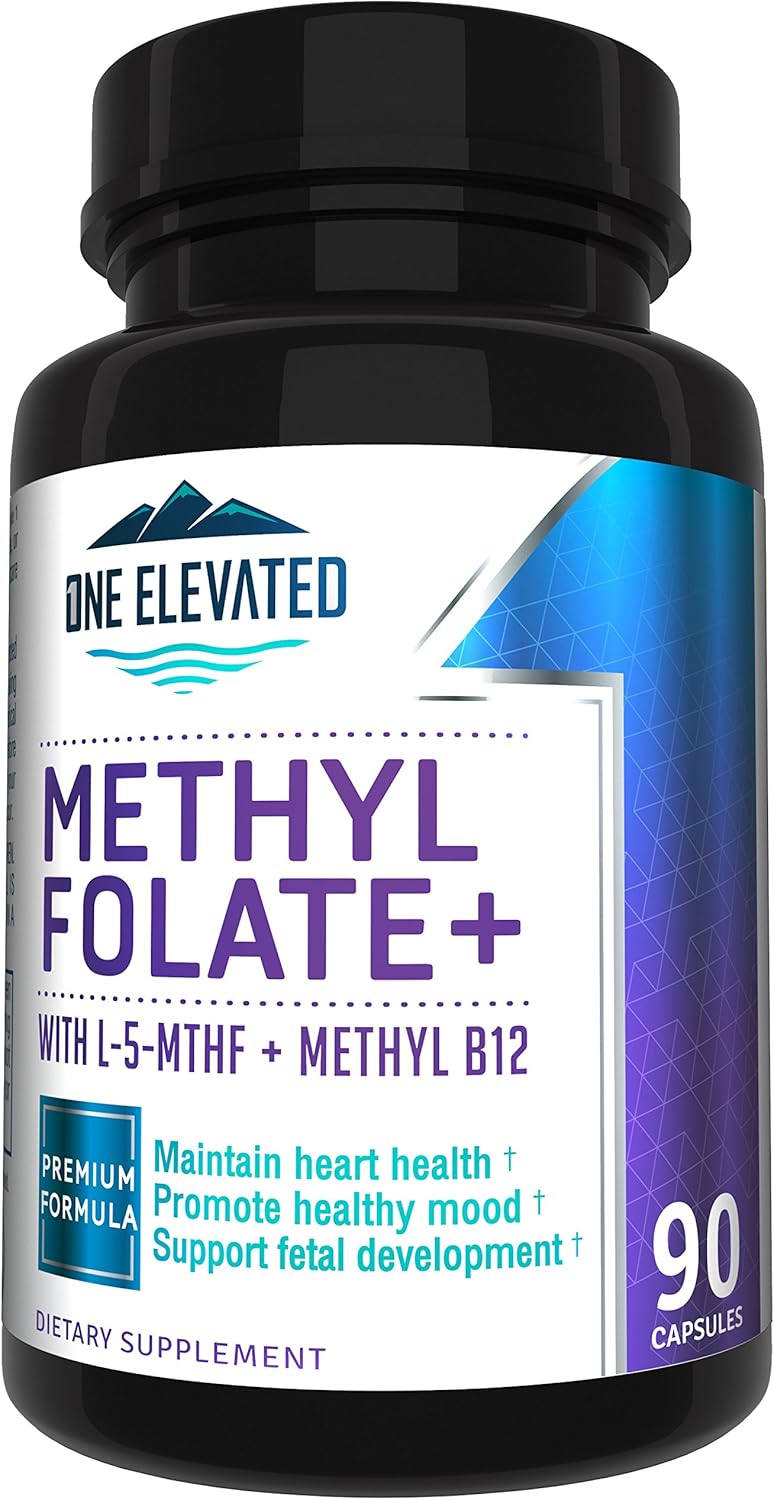 One Elevated Double Strength Methyl Folate with B12, B6, B2, B1, and Niacin - 90 Capsules (3-Month Supply) - görsel 1