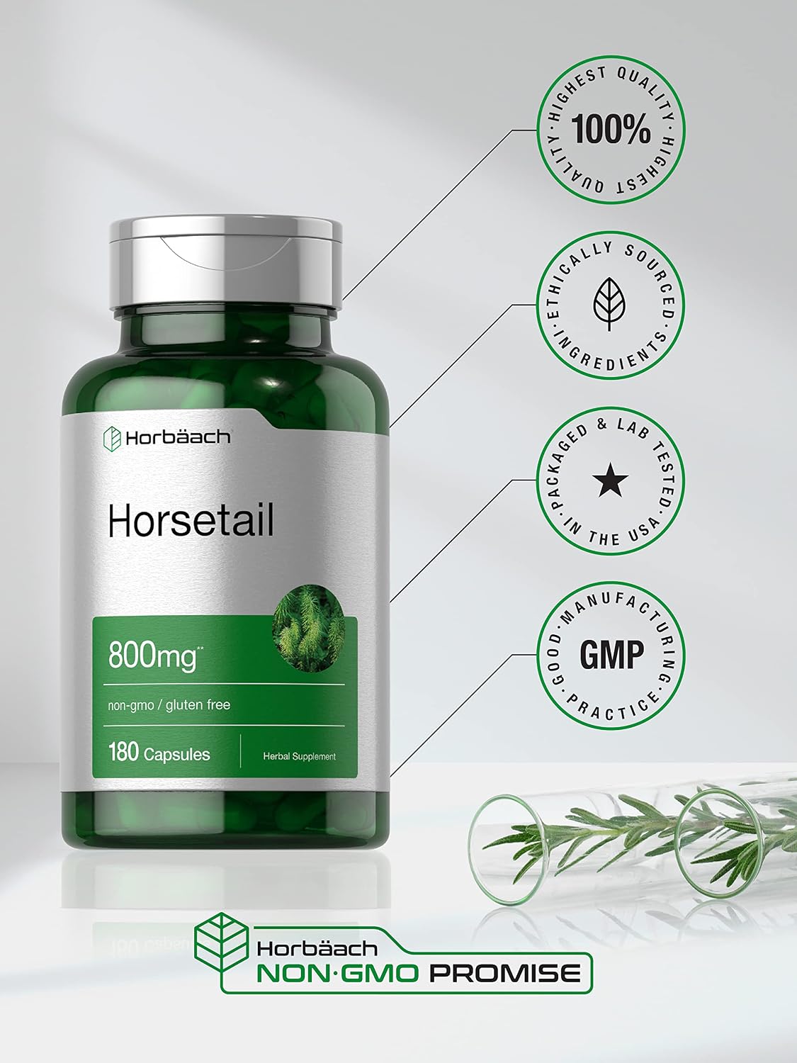 Horbäach Horsetail Supplement | 180 Capsules | Traditional Herbal Extract | Non-GMO & Gluten-free - görsel 5