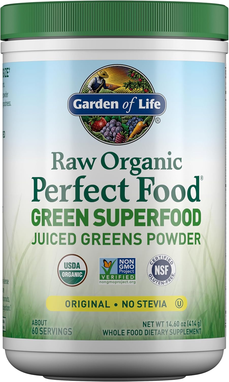 Garden of Life Super Greens Powder Smoothie & Mix, Probiotics & Digestive Enzymes for Digestive Health, Organic Superfoods Nutrition Fruit and Vegetables for Women and Men Energy, Original, 60 Servings - görsel 1