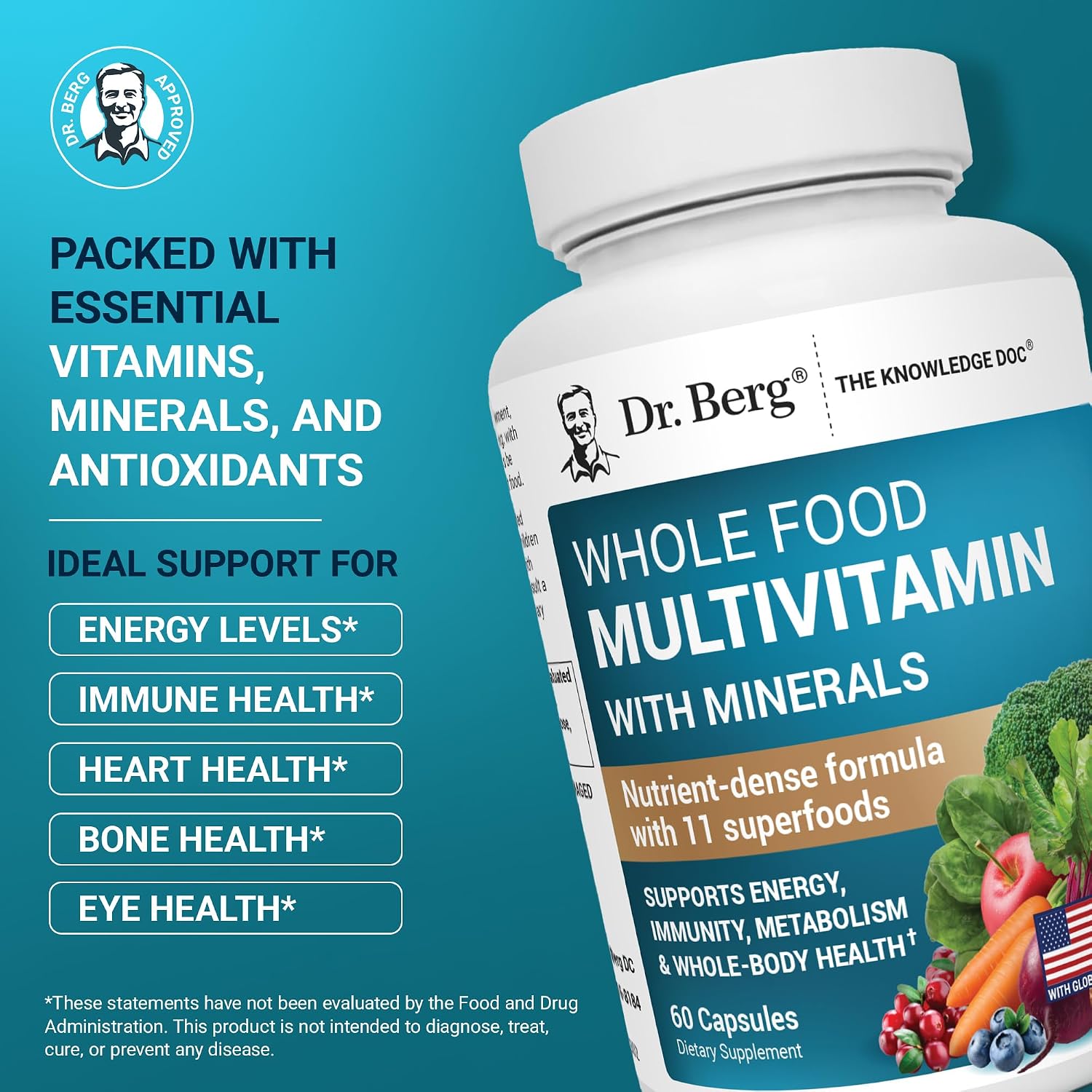 Dr. Berg Whole Food Multivitamin with Minerals, 60 Capsules - görsel 2