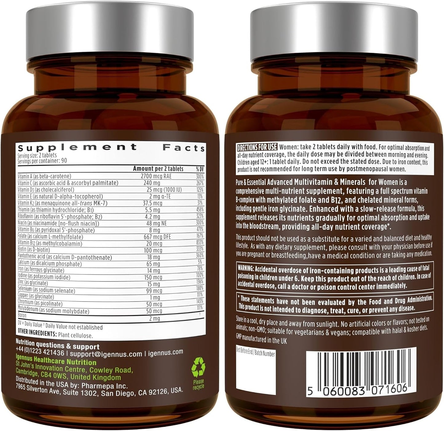 Igennus High Potency Methylated Multivitamin for Women with Gentle Iron - görsel 8