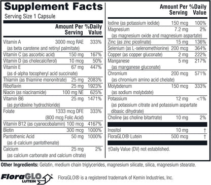 Twinlab Daily One Caps Without Iron - Multivitamin & Mineral Supplement with Zinc, B Vitamins, Magnesium - 60 Capsules (2 Pack)