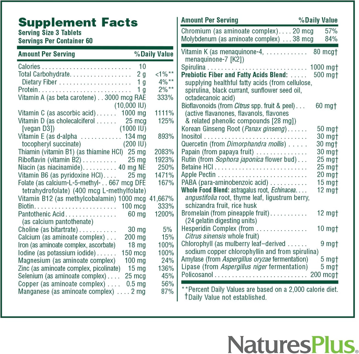 Nature's Plus Source of Life Multivitamin & Mineral Supplement - 180 Tablets - görsel 5