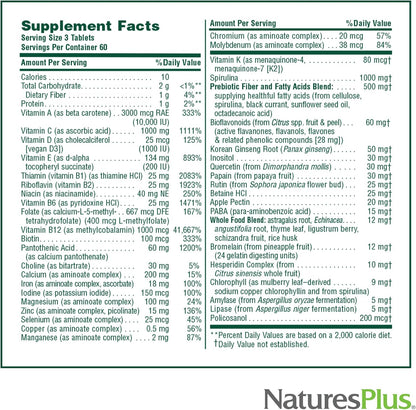 Nature's Plus Source of Life Multivitamin & Mineral Supplement - 180 Tablets