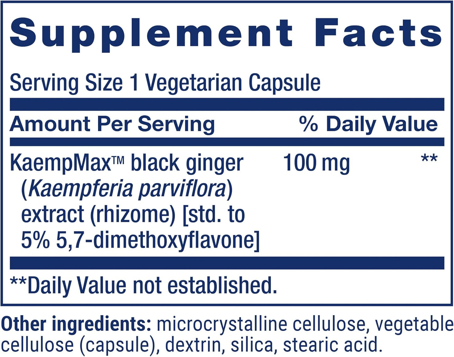 Life Extension Male Vascular Sexual Support – Black Ginger (Kaempferia parviflora) – 30 Capsules - görsel 3