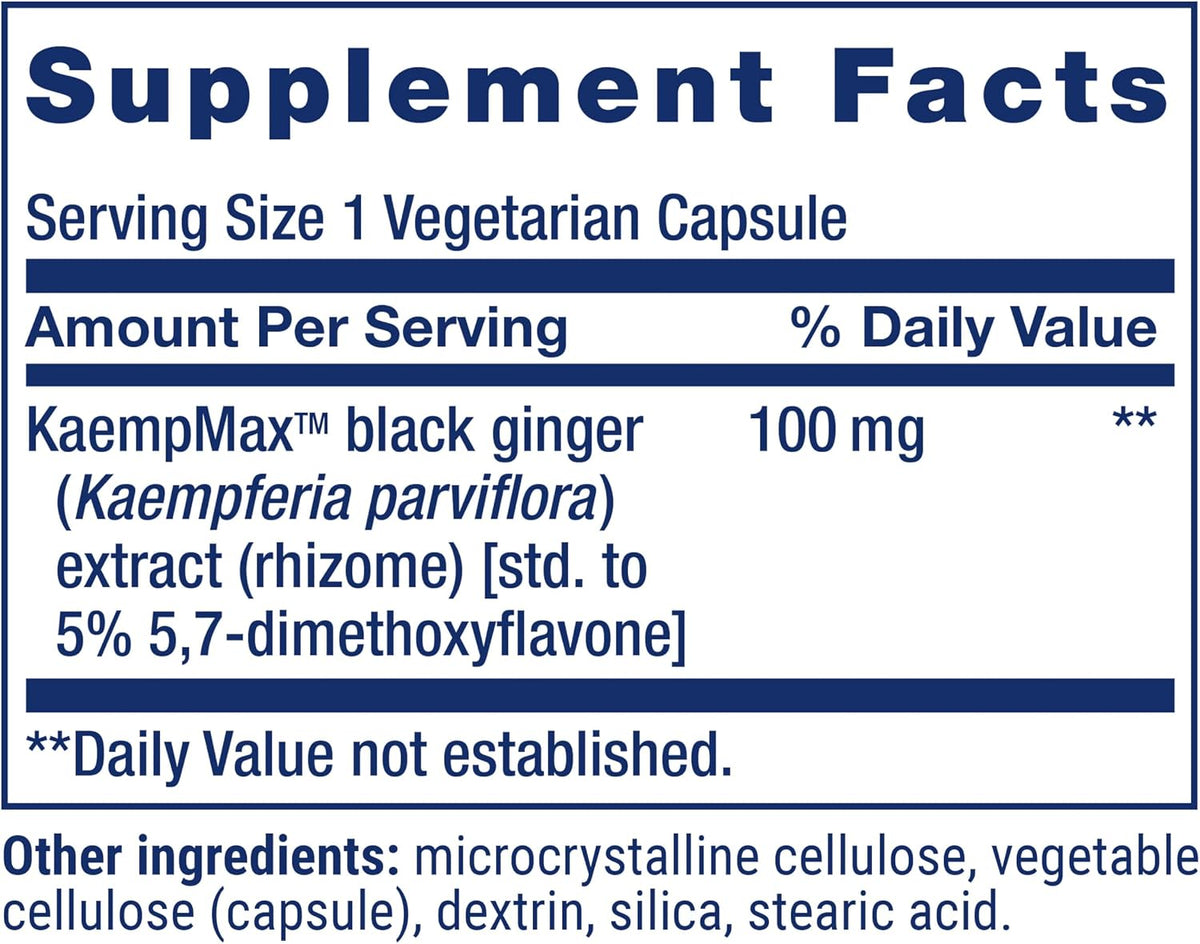 Life Extension Male Vascular Sexual Support – Black Ginger (Kaempferia parviflora) – 30 Capsules - görsel 3