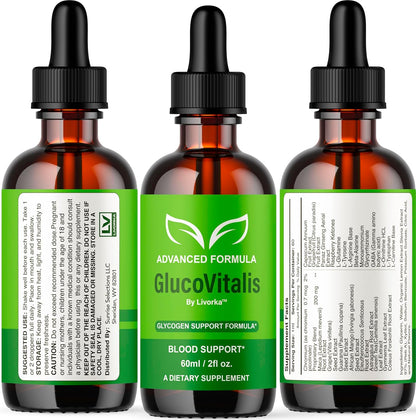 GlucoVitalis Drops (5 Pack) – Official Liquid Supplement, All-Natural Formula