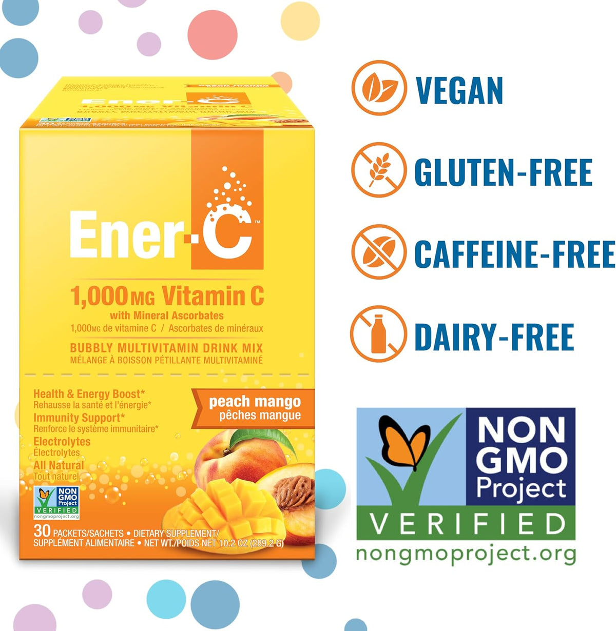 Ener-C Multivitamin Drink Mix - Peach Mango, 60 Sachets - görsel 2