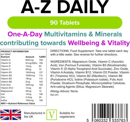 Lindens Multivitamin A-Z Daily Tablets - 90 Tablets