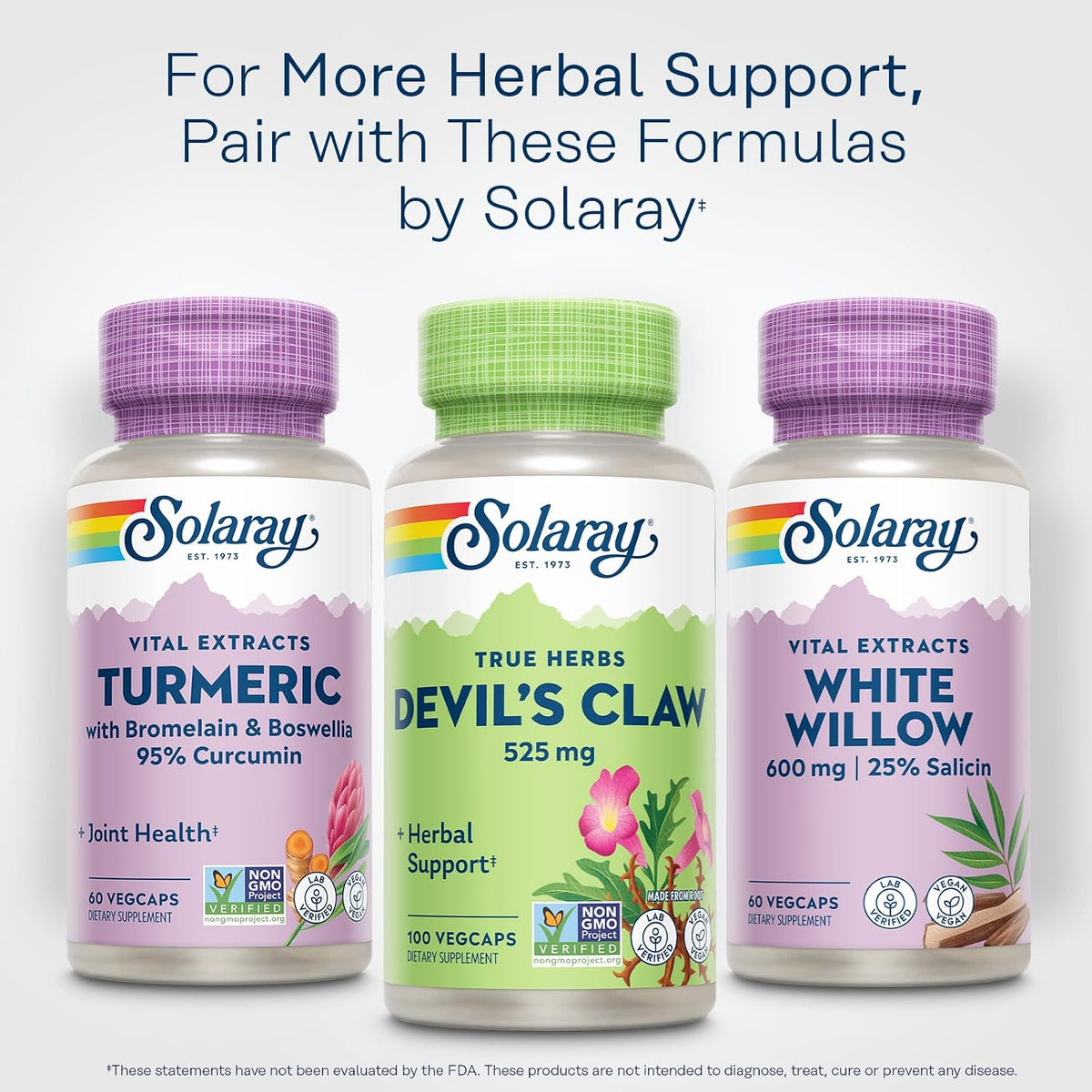 Solaray Devil's Claw Root 525 mg - Herbal Supplement for Joint & Cartilage Support - Non-GMO, Lab Tested - 100 Vegan Capsules - görsel 6
