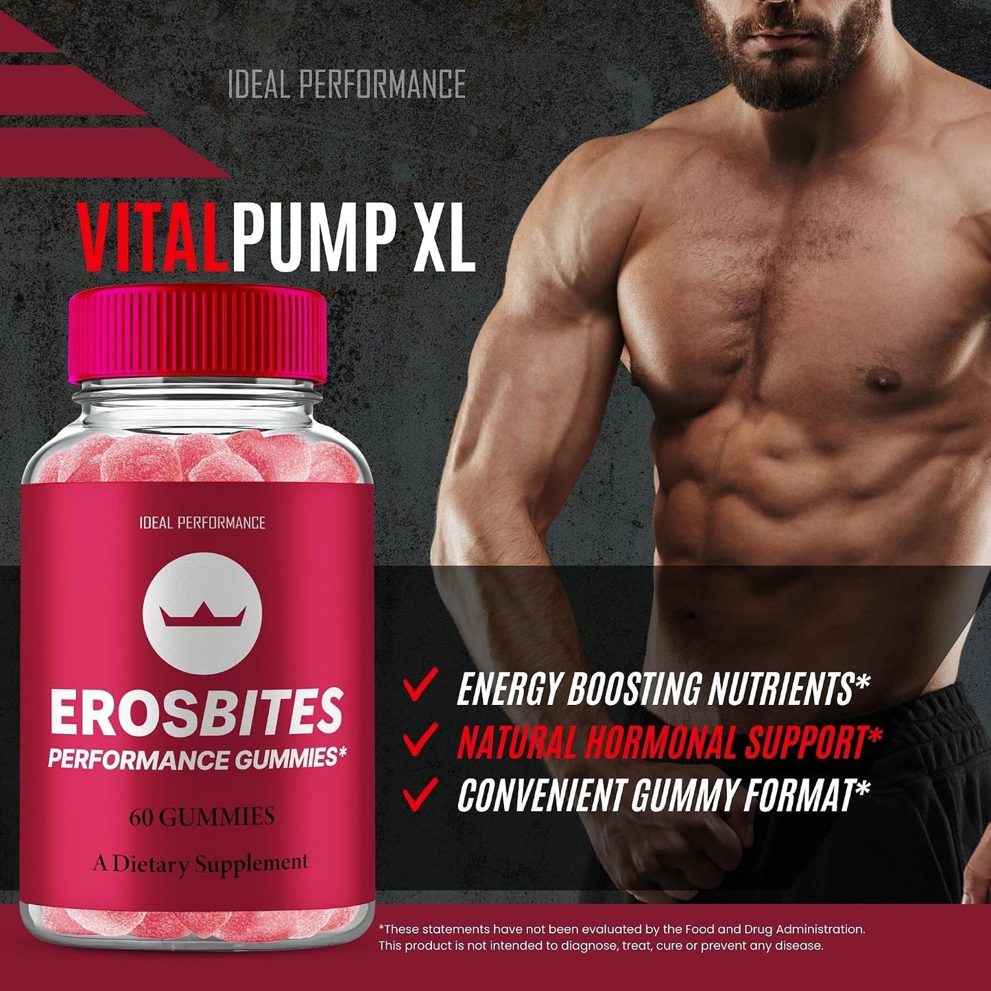 Eros Bites Gummies for Men – Maximum Strength Performance, All Natural Support for Overall Health and Wellbeing (1 Pack) - görsel 6