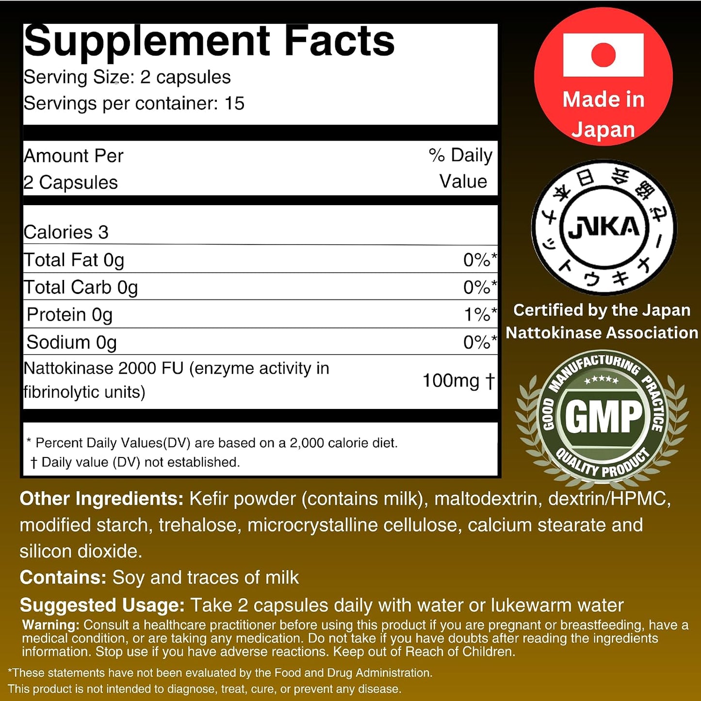 Nattokinase 2,000 FU and Kefir Supplement – Patented Support for Cardiovascular and Circulatory System (30 Capsules) - görsel 6