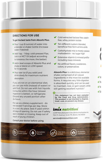 Absorb Plus Isolate Protein - French Vanilla (1 kg)