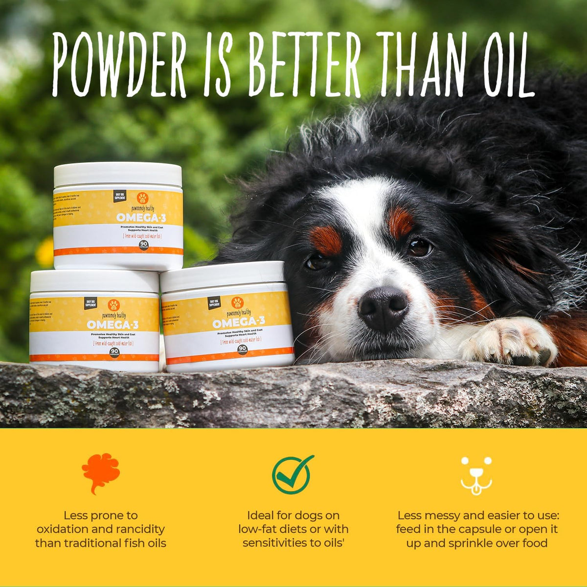 Pawsomely Healthy Omega-3 for Dogs – Mess-Free Powder Capsules, Wild-Caught Anchovy Oil – 90 Count - görsel 4