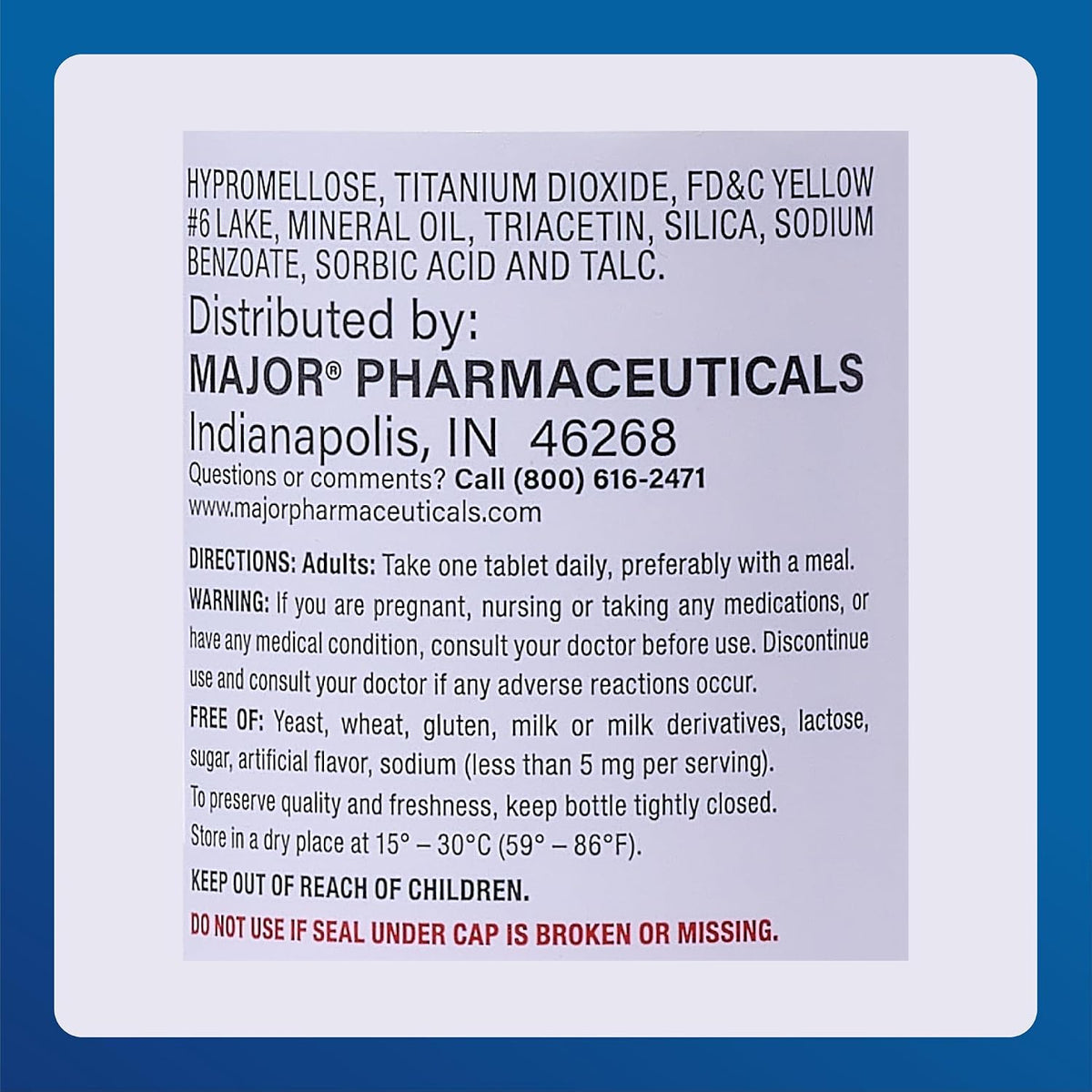 MAJOR Stress Formula - High Potency B-Complex Vitamin Supplement, 60 Tablets - görsel 6