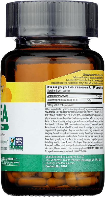 Country Life DHEA 25 mg, 90 Tablets