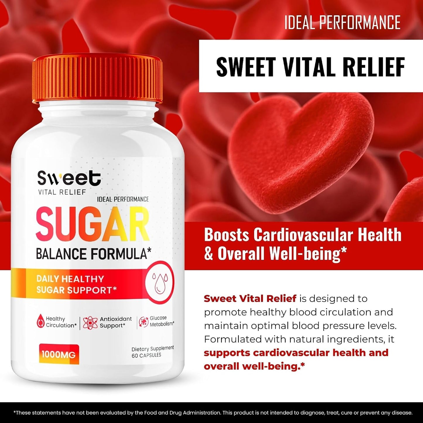 Sweet Vital Relief Blood Balance Formula – Official Blood Support Supplement Capsules (60 Capsules) - görsel 4
