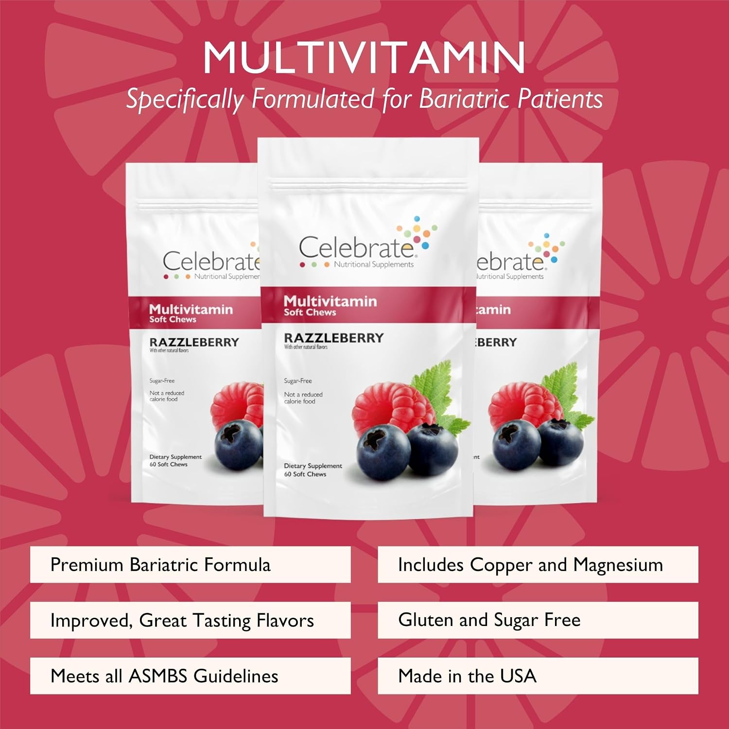 Celebrate Vitamins Bariatric Multivitamin Soft Chews - Berry (180 Chews) - görsel 2