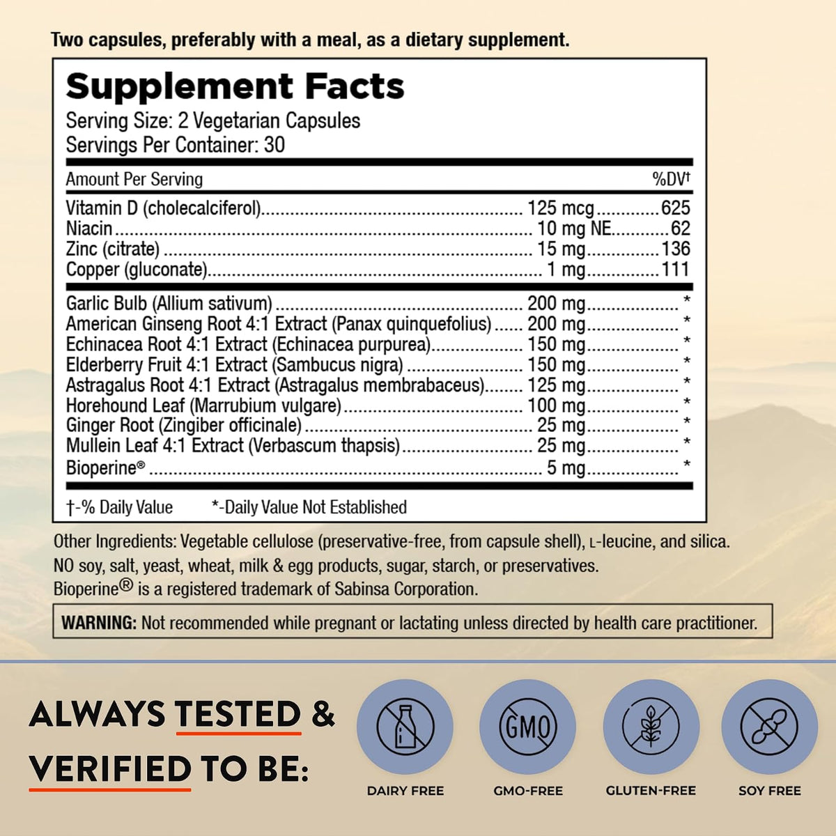 Mt. Angel Vitamins Cold Facts + Vitamin D, Immune System Support (60 Vegetarian Capsules) - görsel 2