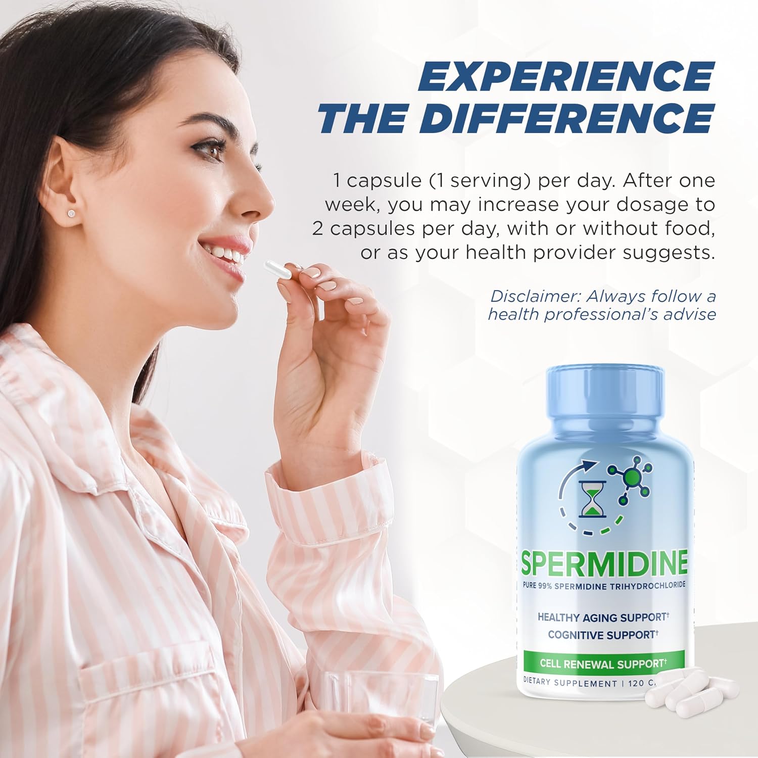 Pure Spermidine Supplement with Trihydrochloride 3HCL 10 mg - 120 Capsules - görsel 7