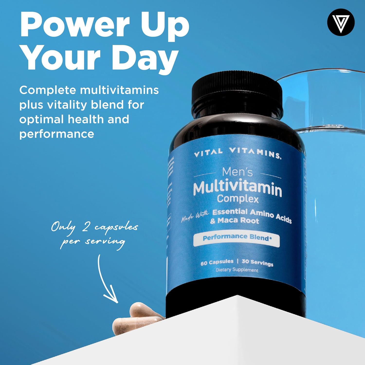 Vital Vitamins Men's Multivitamin Complex - Essential Amino Acids & Maca Root - 60 Capsules - görsel 2