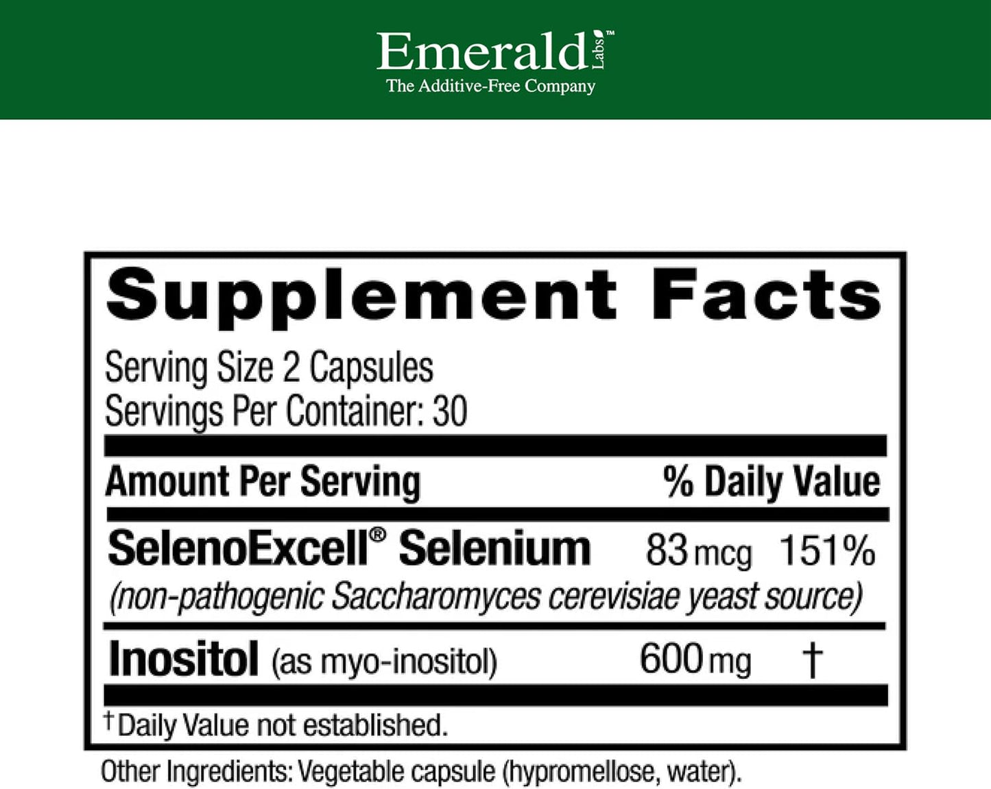 Emerald Labs HashiMune Health - Vegan Thyroid & Immune Support Supplement with SelenoExcell Selenium & Myo-Inositol - 60 Capsules - görsel 2