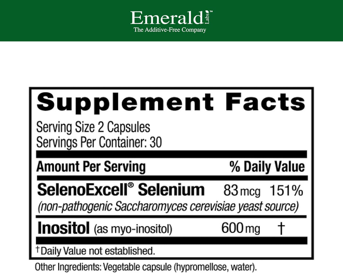 Emerald Labs HashiMune Health - Vegan Thyroid & Immune Support Supplement with SelenoExcell Selenium & Myo-Inositol - 60 Capsules - görsel 2
