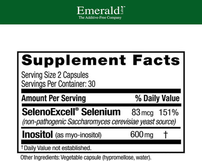 Emerald Labs HashiMune Health - Vegan Thyroid & Immune Support Supplement with SelenoExcell Selenium & Myo-Inositol - 60 Capsules