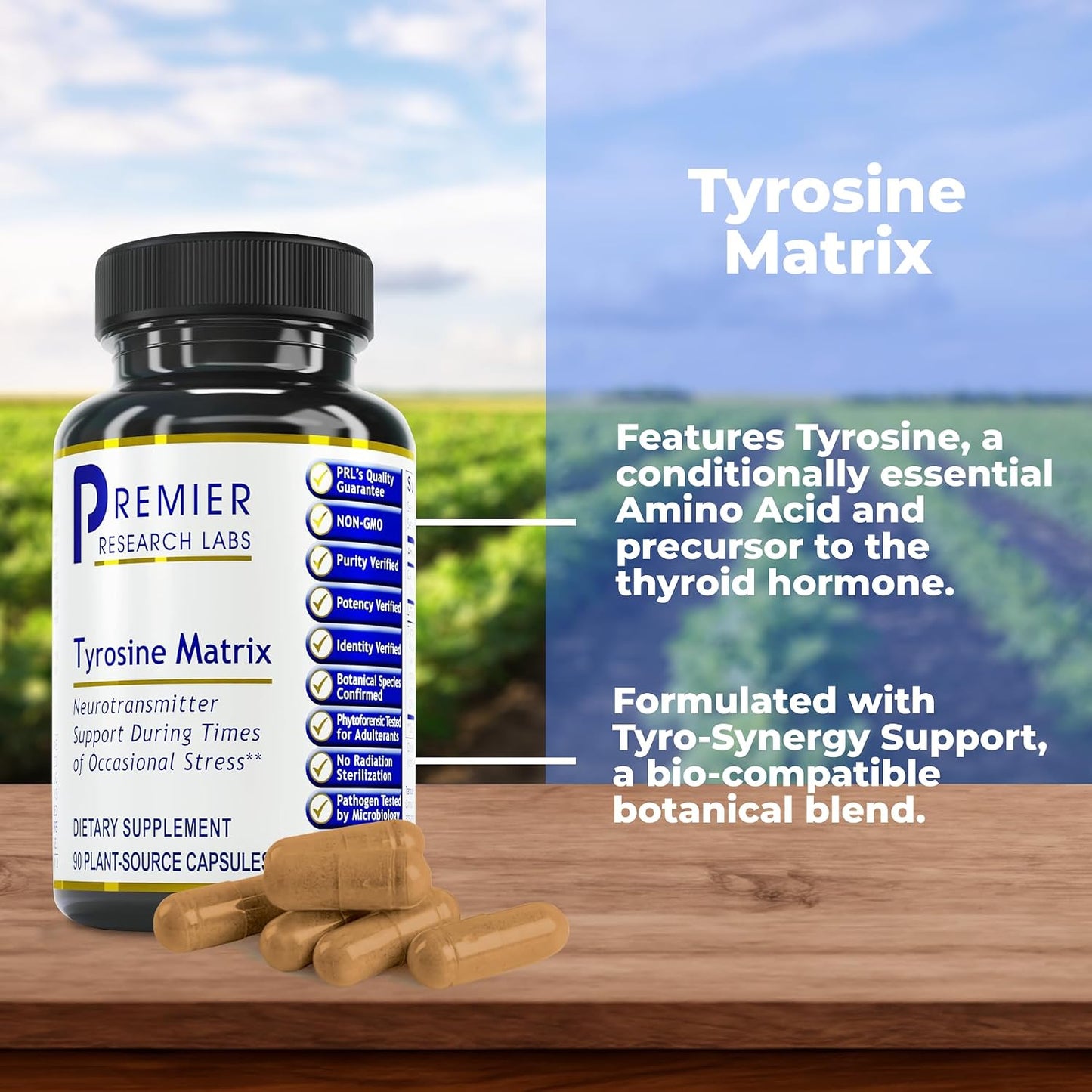 Premier Research Labs Tyrosine Matrix – L-Tyrosine Supplement with Rhodiola & Red Algae, 90 Capsules - görsel 2
