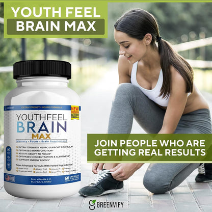 Youthfeel Brain Max Extra Strength Cognitive Focus and Clarity Formula, 60 Capsules