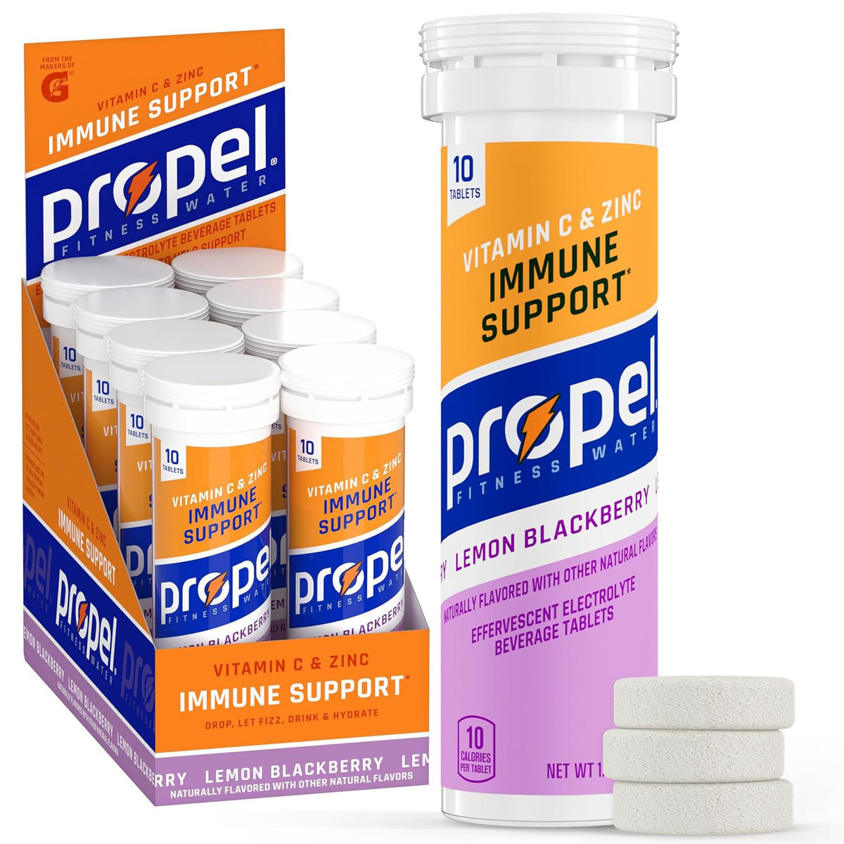 Propel Immune Support Tablets, Lemon – Immune System Support: Each tablet provides 100% NRV of Vitamin C and a – Image 1